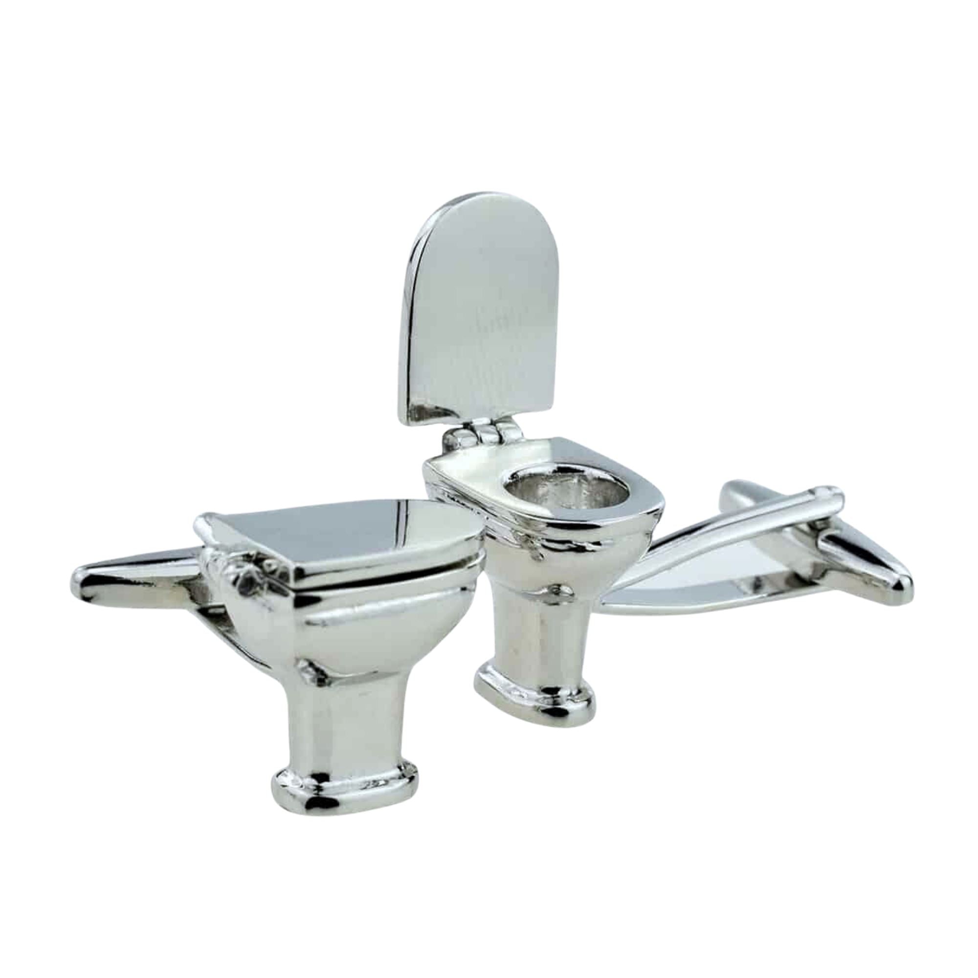 Plumbing Toilet Silver Cufflinks Novelty Cufflinks Clinks Australia Default 
