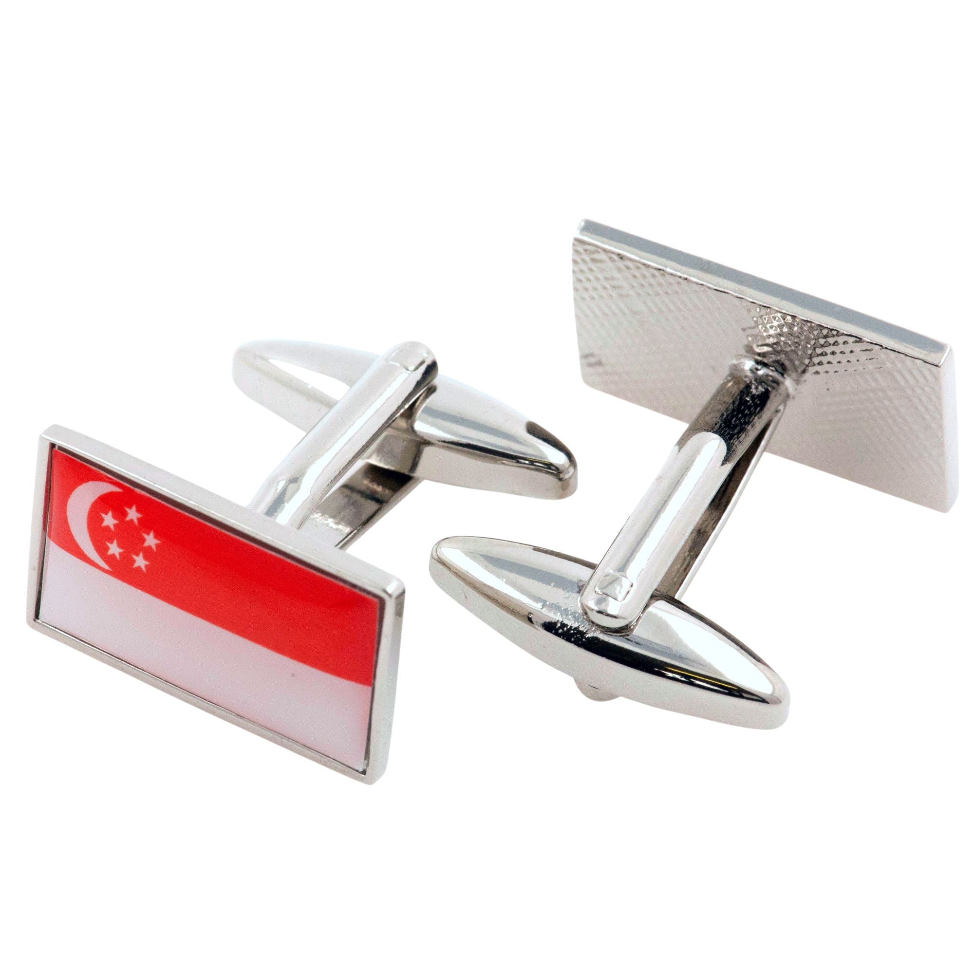 Flag of Singapore Cufflinks Novelty Cufflinks Clinks 
