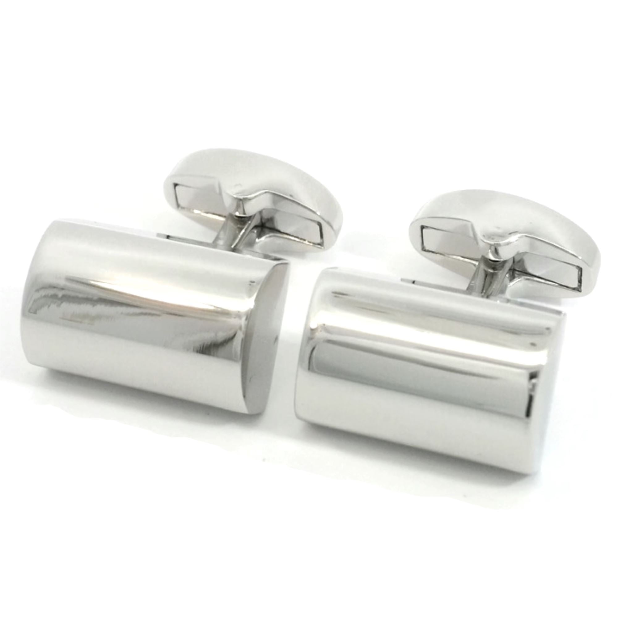 Shiny Silver Cylindrical Segment Cufflinks Classic & Modern Cufflinks Clinks Australia 