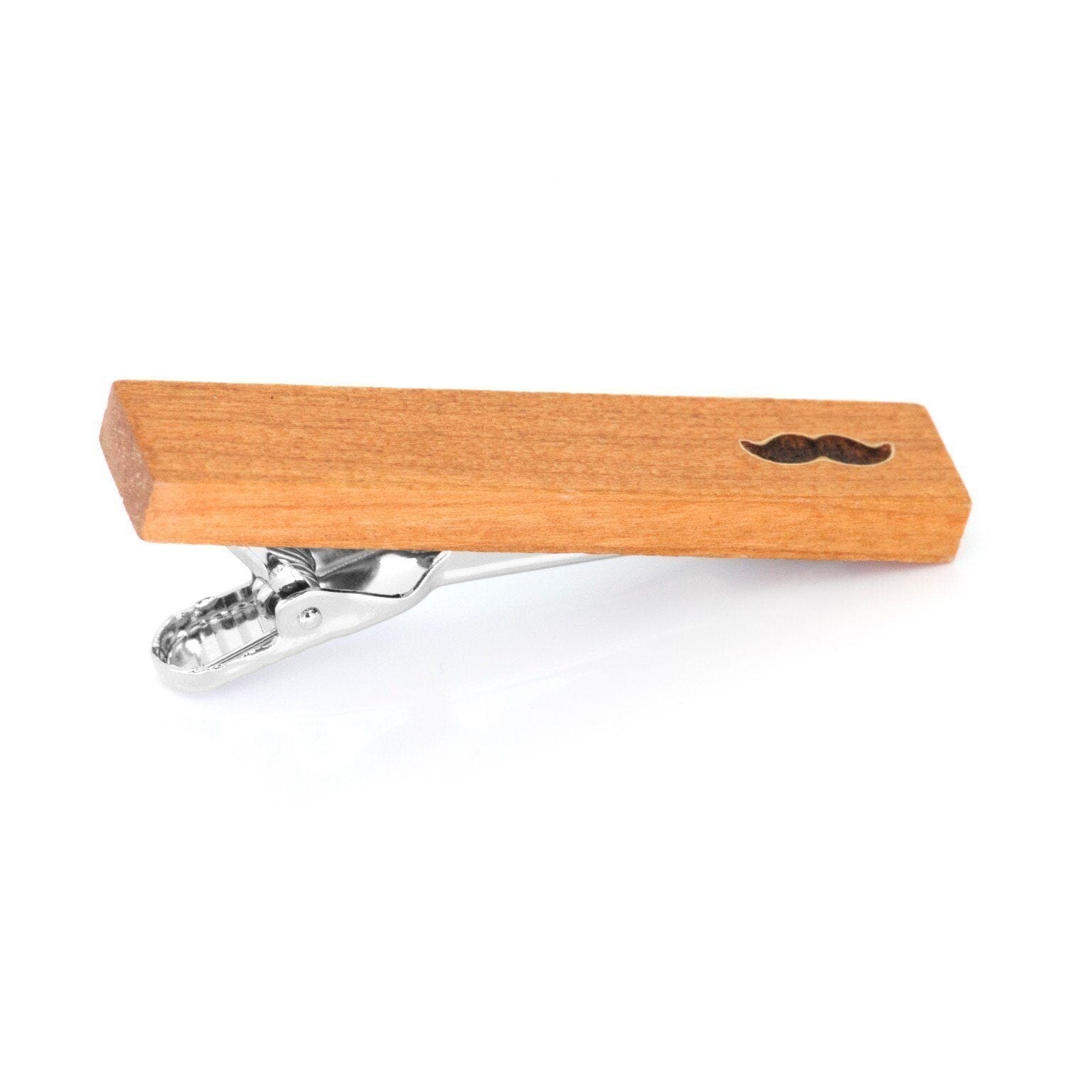 Wood Moustache Stamp Tie Clip Tie Clips Clinks 