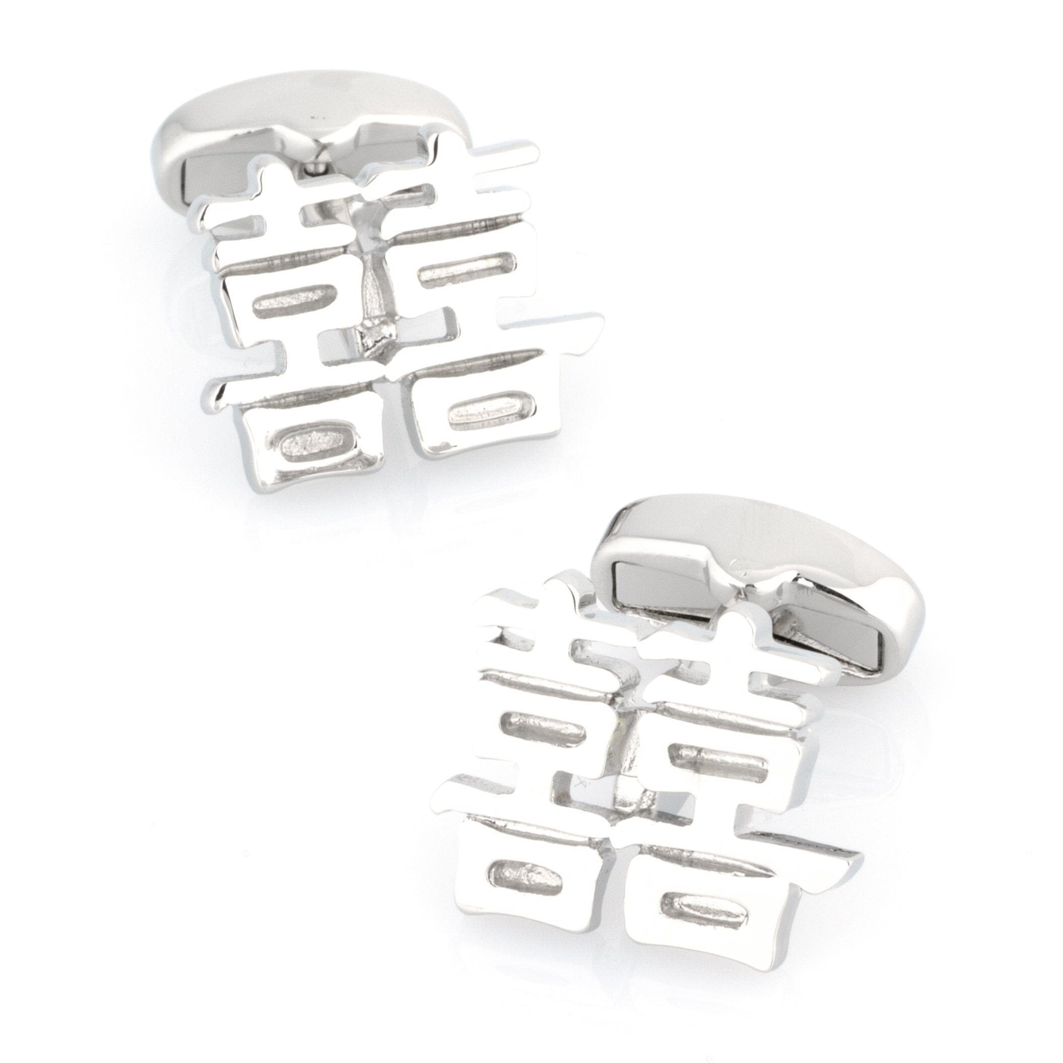 Silver Double Happiness Cufflinks Novelty Cufflinks Clinks Australia Default 