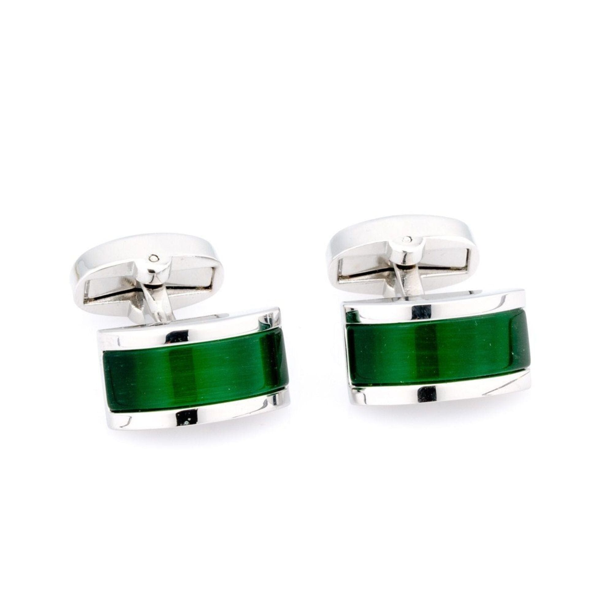 Green Cateye Cufflinks Classic & Modern Cufflinks Clinks Australia Default 