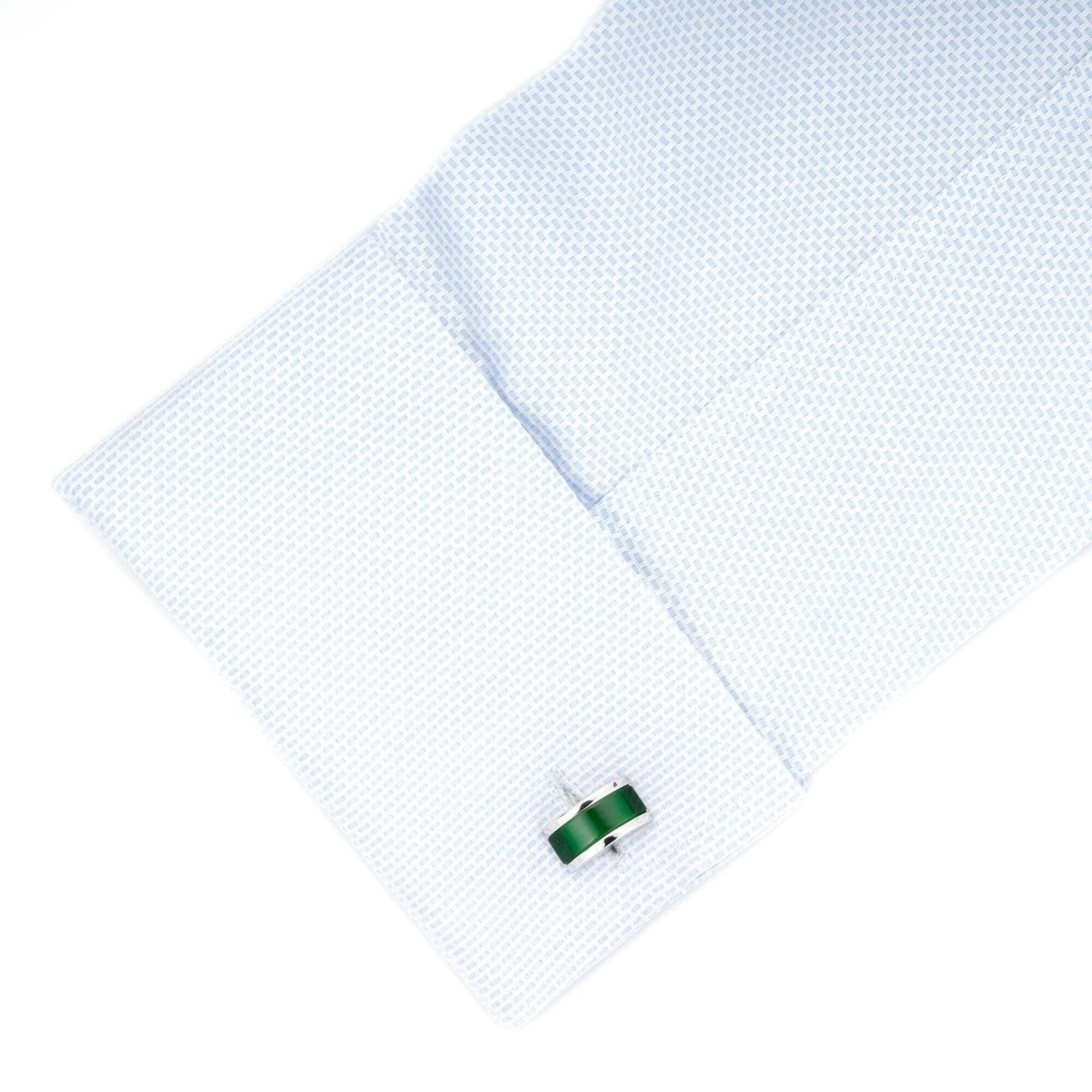 Green Cateye Cufflinks Classic & Modern Cufflinks Clinks Australia 