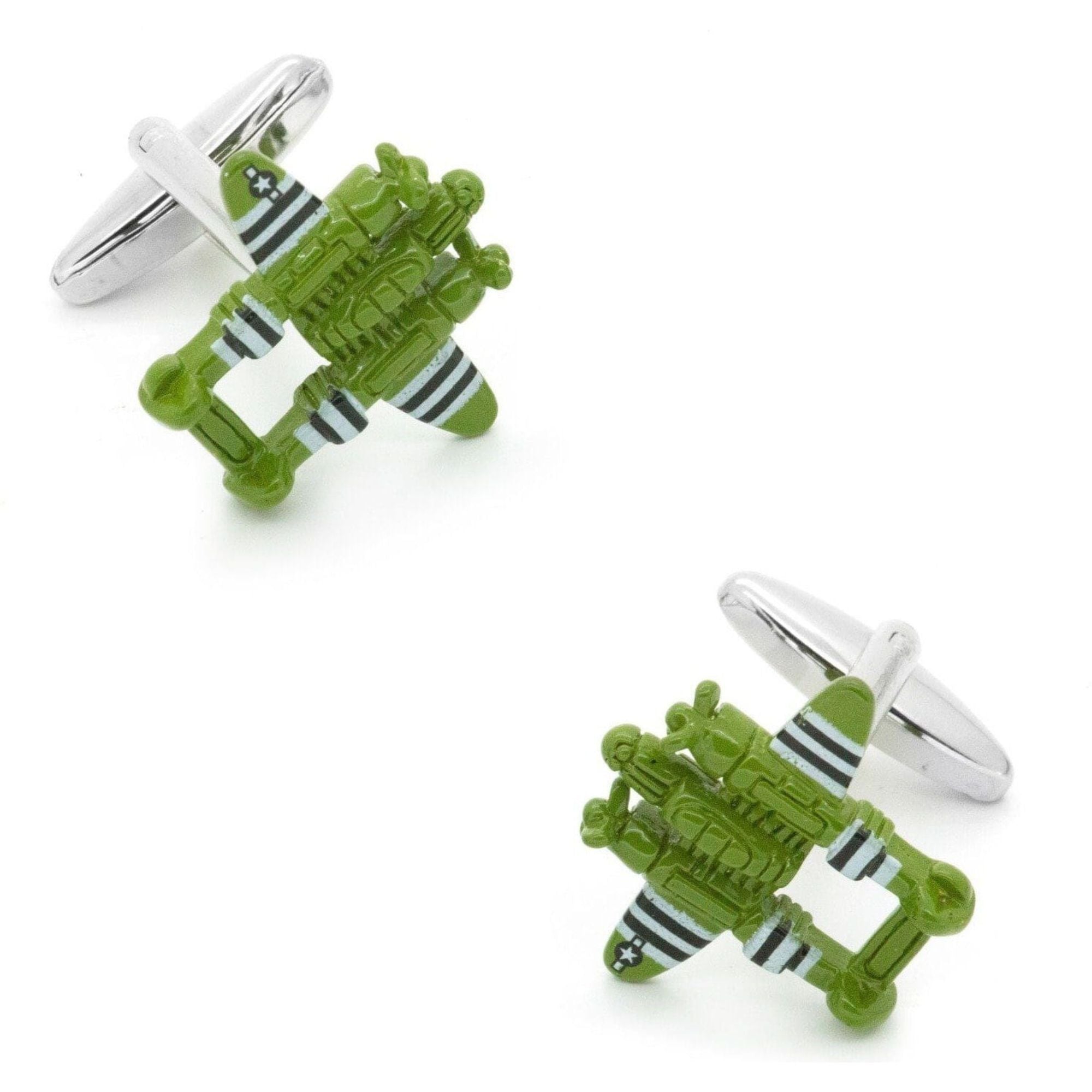 Green Fighter Jet Cufflinks