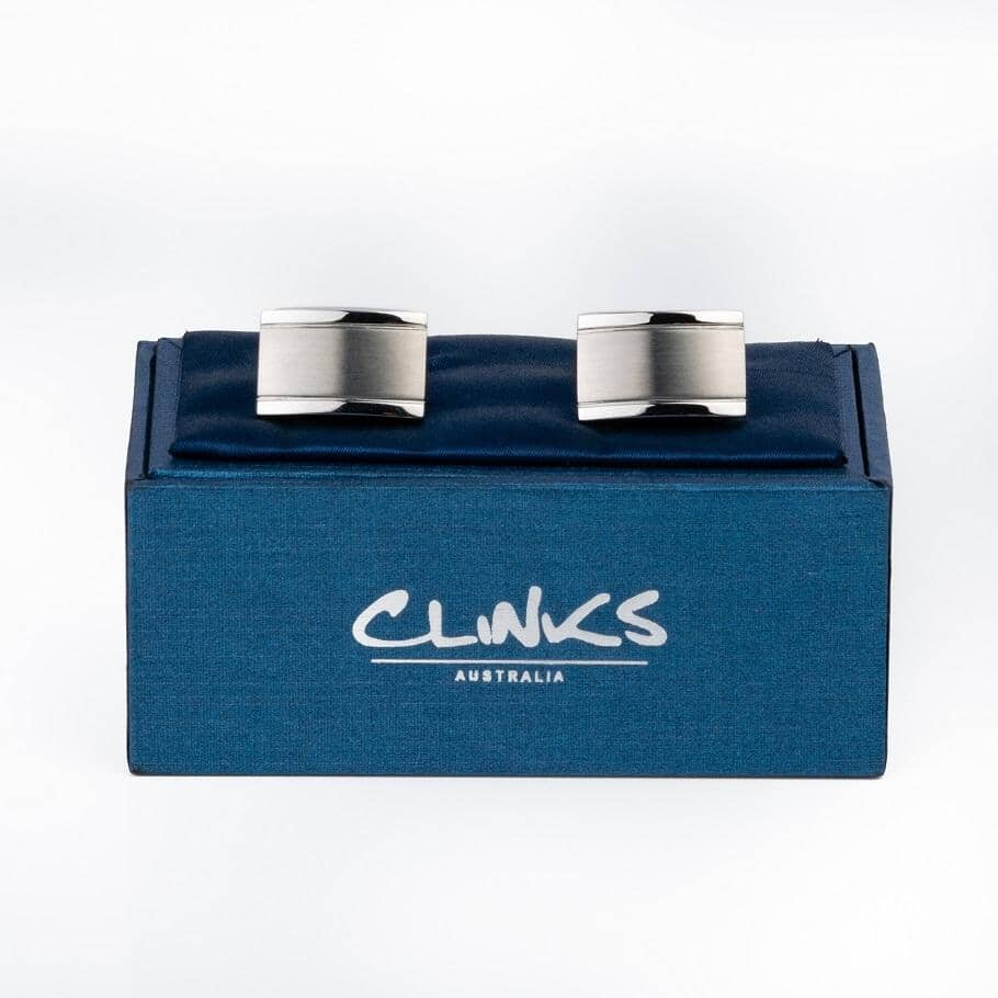 Classic Curve Silver Cufflinks Classic & Modern Cufflinks Clinks Australia 