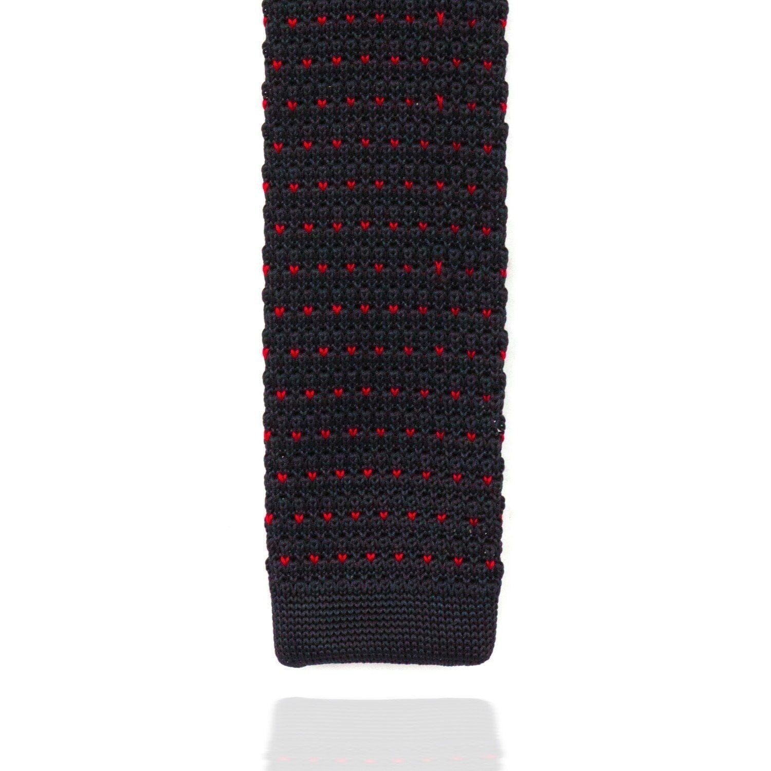 Black with Red Dot Knitted Tie Ties Cuffed.com.au 