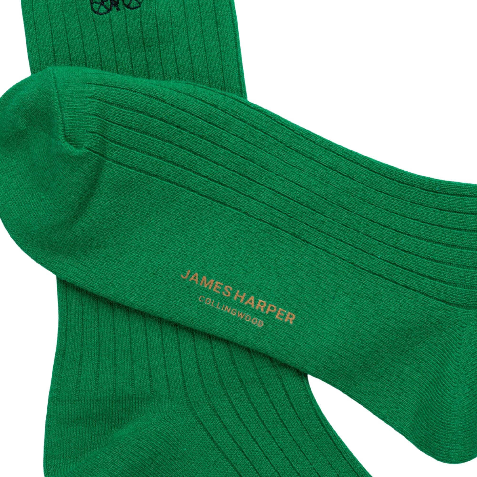 Green Ribbed Socks Socks Clinks 