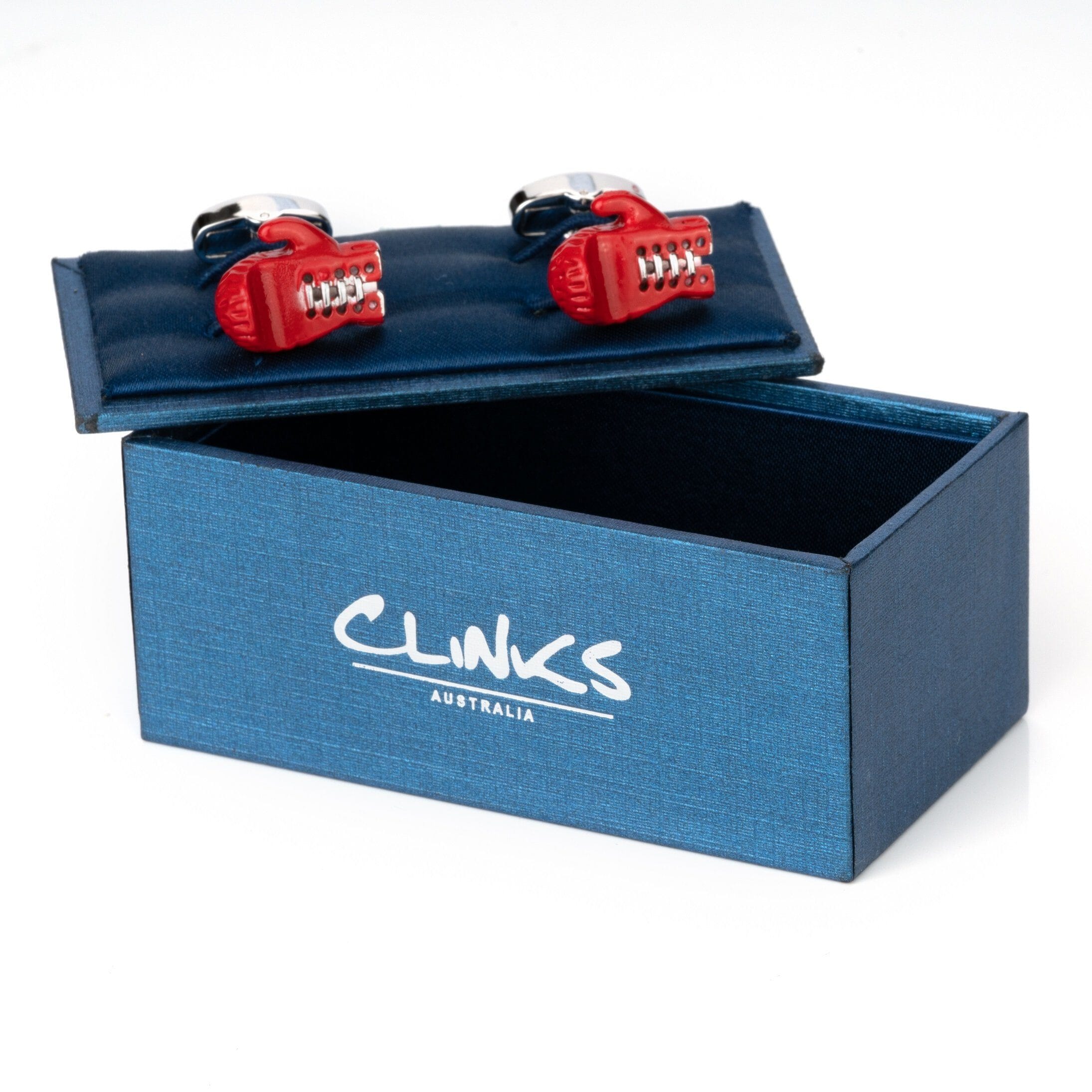 Red Boxing Gloves with Silver Laces Cufflinks Novelty Cufflinks Clinks Australia 