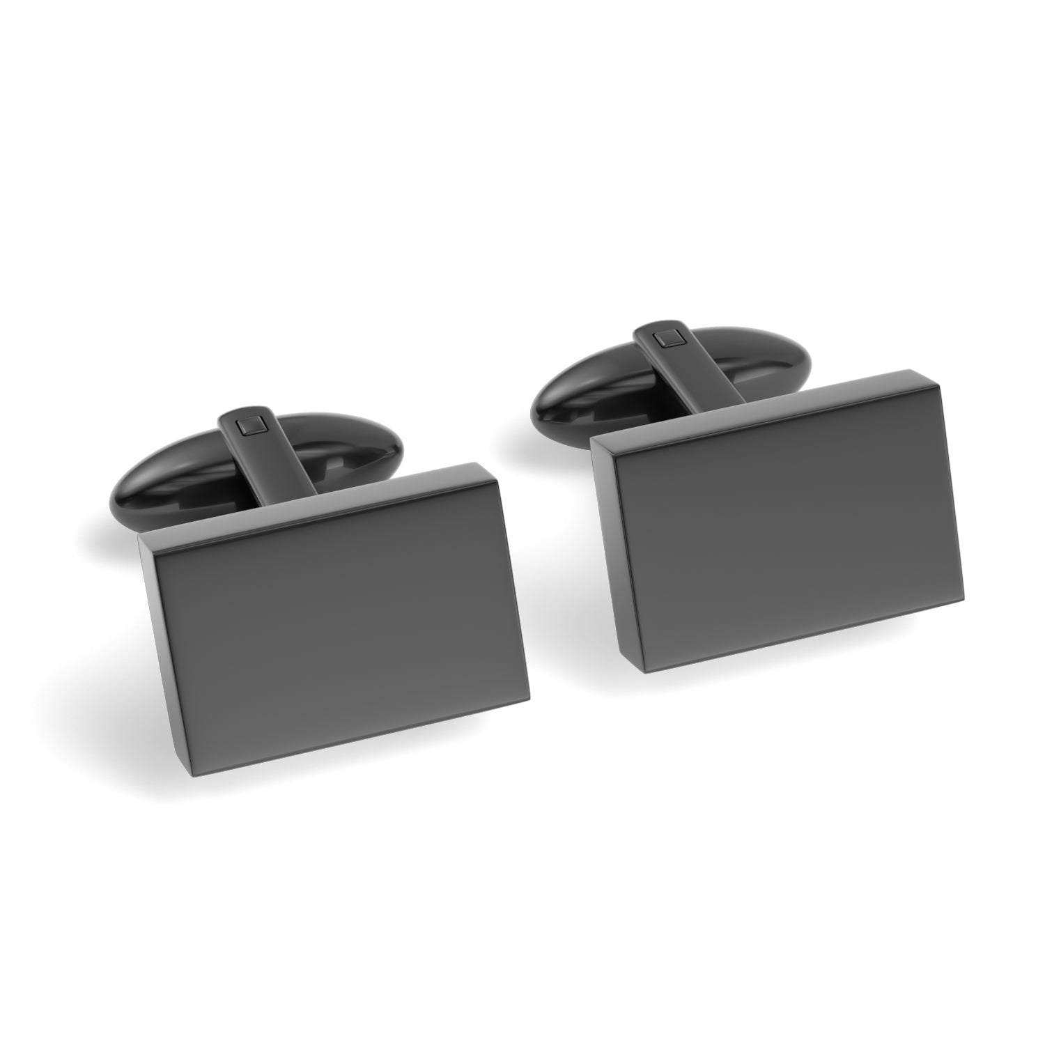 Shiny Black Rectangle Cufflinks