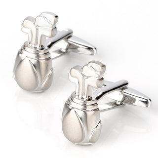 Silver Golf Bag with Clubs Cufflinks Novelty Cufflinks Clinks Australia 