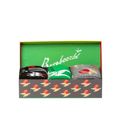 Cricket 3 pair Socks Gift Box, Socks, Bamboozld, Bamboo, Cotton, Spandex, Assorted Colour, SS7101, Clinks.com