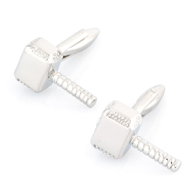 Thor Style Hammer Cufflinks Silver