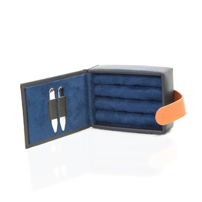 Real Leather Cufflink Wallet - Black