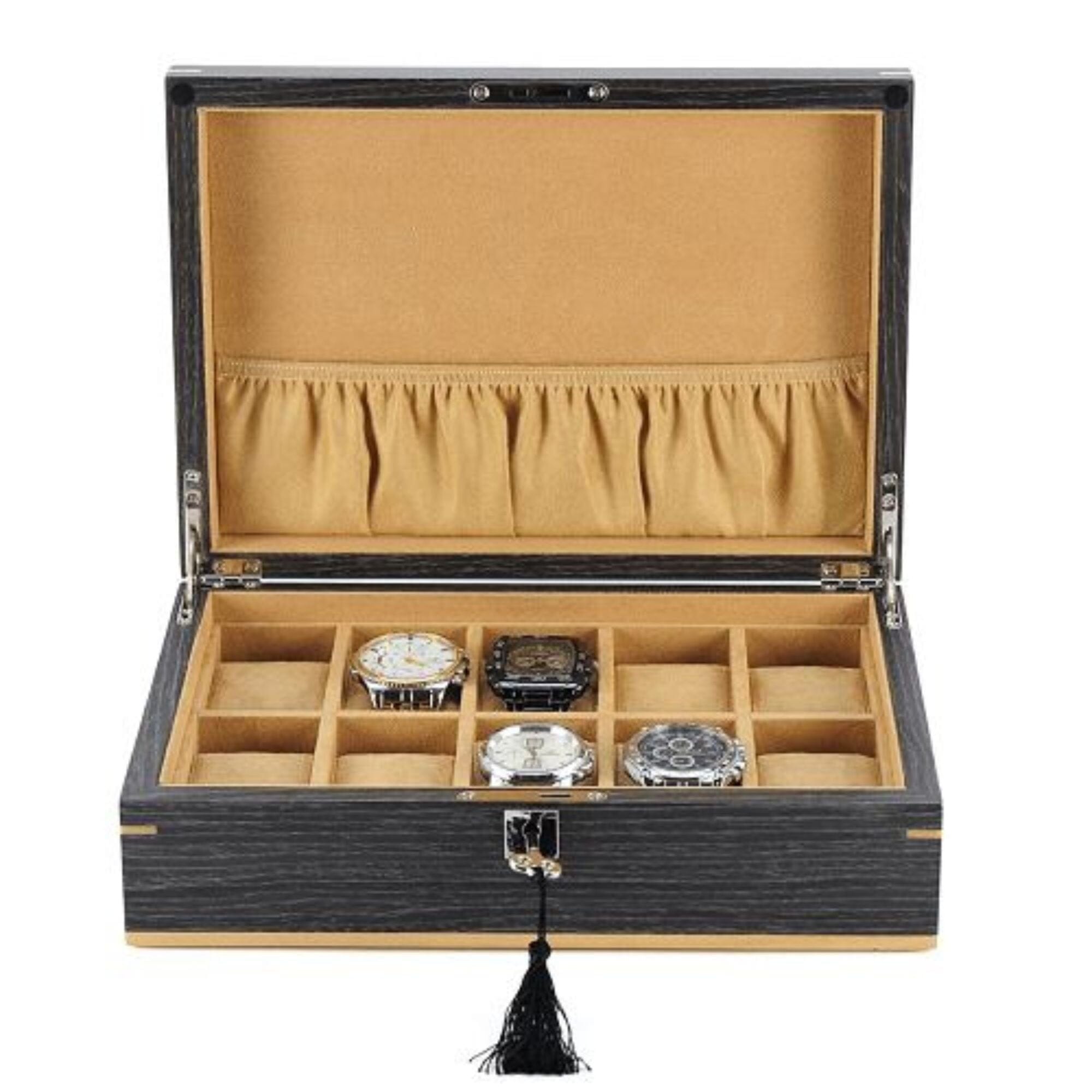 Ginko Wooden Watch Box for 10 Watches Watch Boxes Clinks 