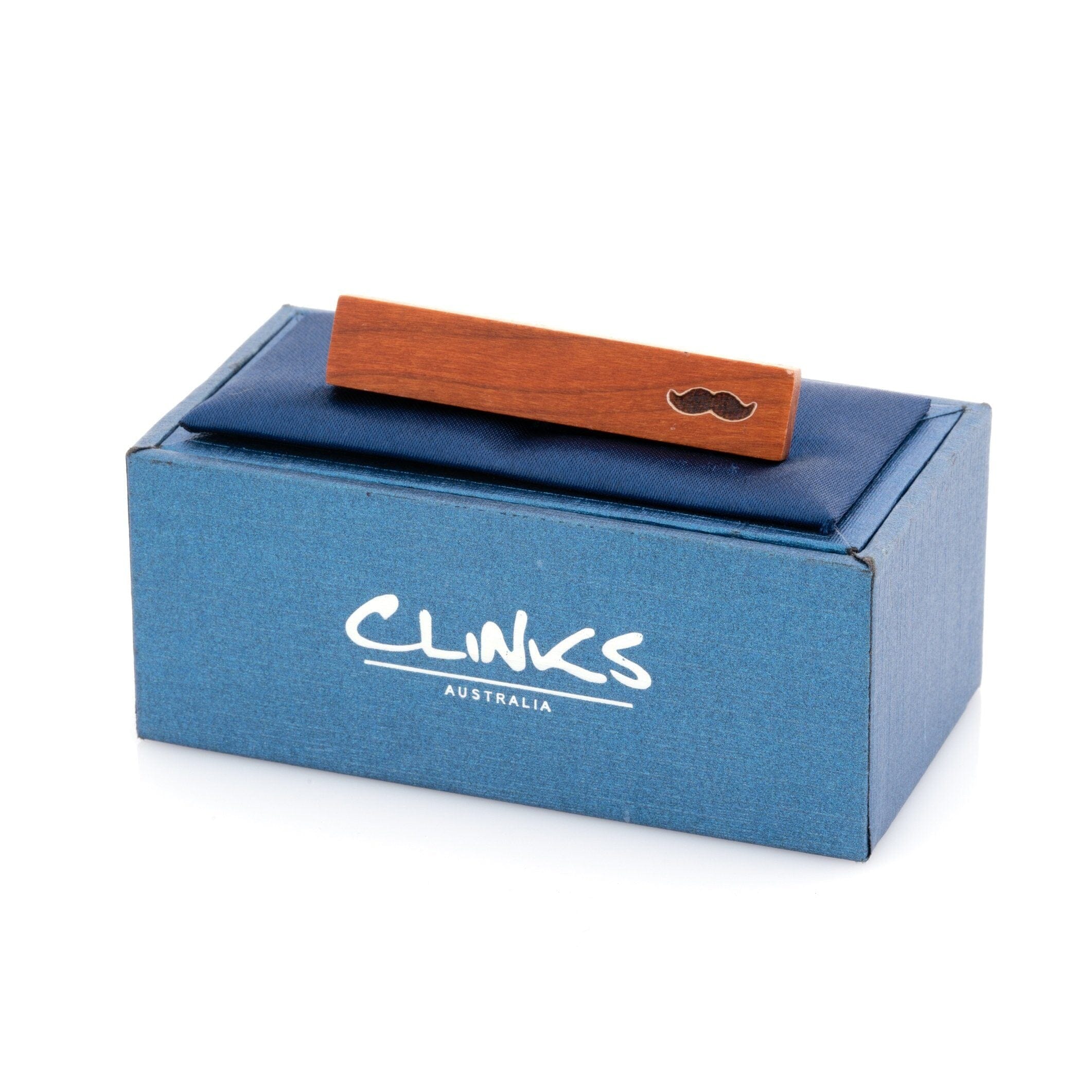 Wood Moustache Stamp Tie Clip Tie Clips Clinks 