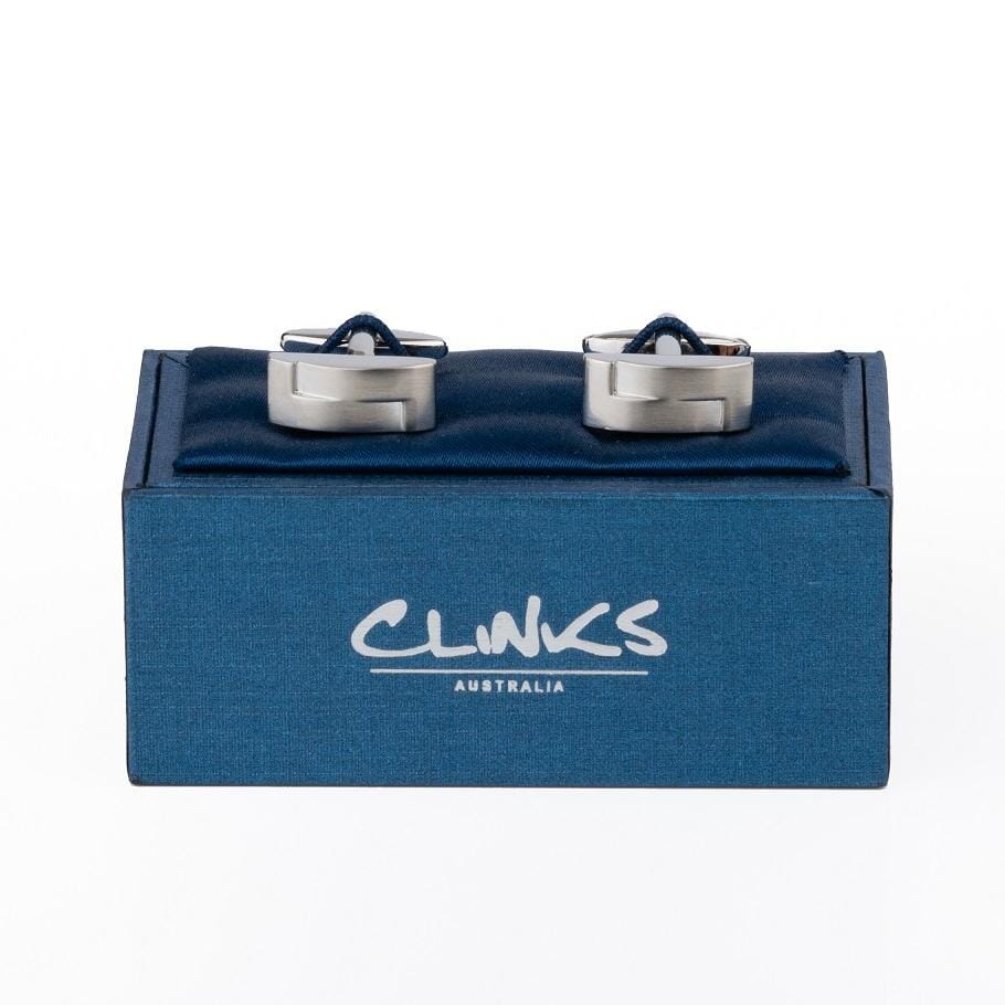 Silver Interlinked Cufflinks Classic & Modern Cufflinks Clinks Australia 