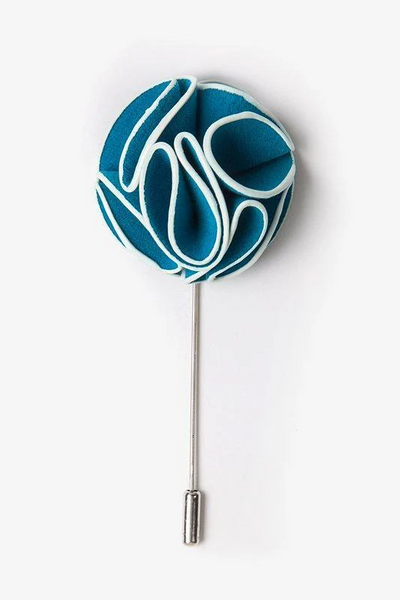 Turquoise Piped Flower Lapel Pin
