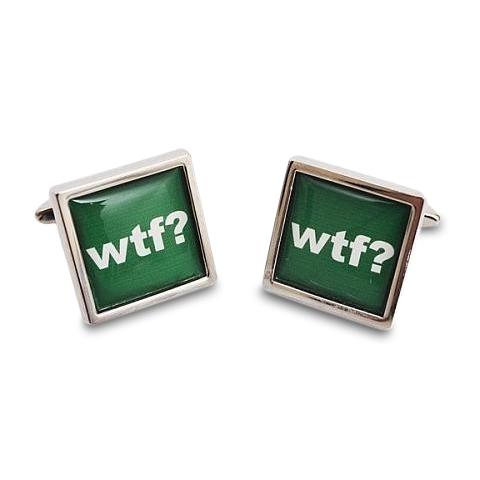 Text Speak Cufflinks: wtf? Novelty Cufflinks Clinks Australia 