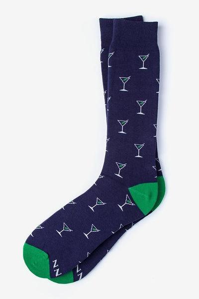 Straight Up & Dirty Sock, Socks, Alynn Socks, Navy Blue, Carded Cotton, Nylon, Spandex, SK1022, Men's Socks, Socks for Men, Clinks.com