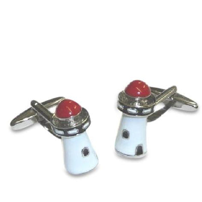 Red Domed Lighthouse Cufflinks