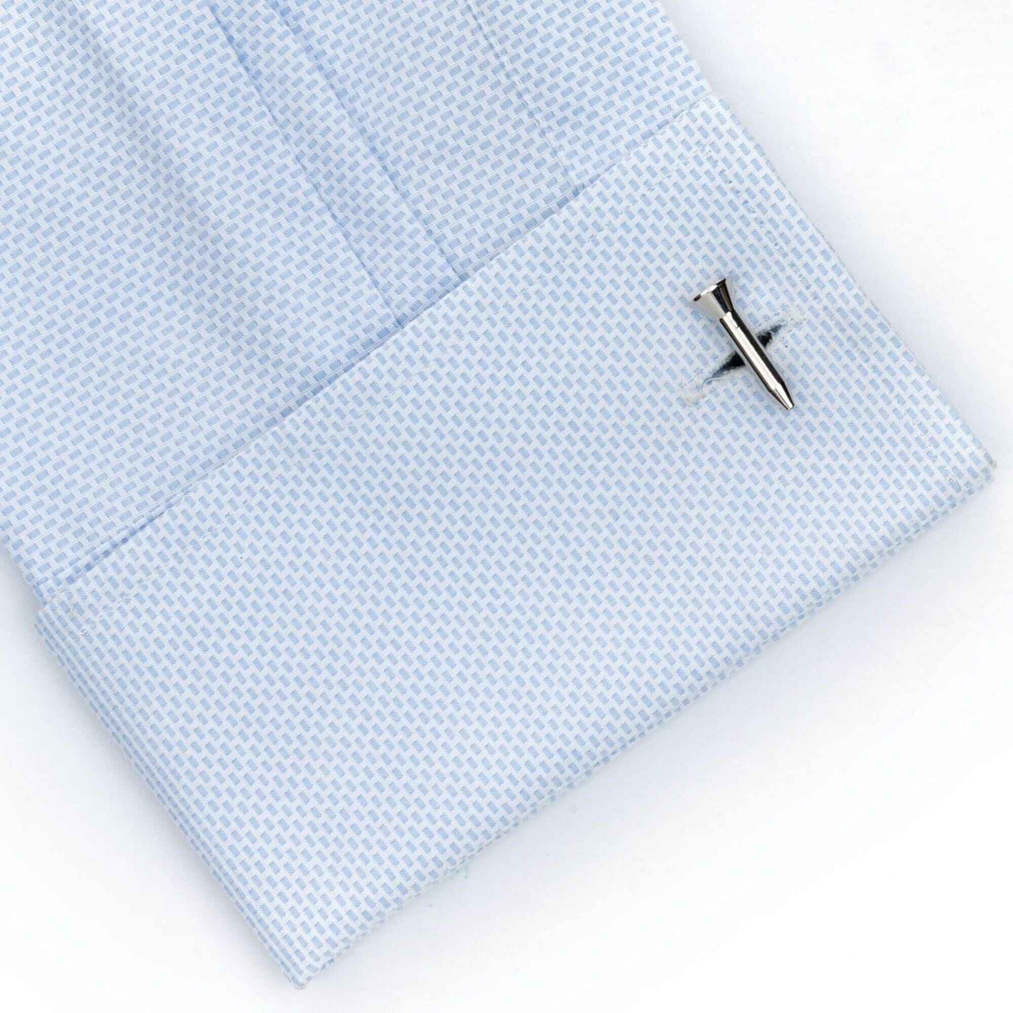 Golf Ball and Tee Silver Cufflinks Novelty Cufflinks Clinks Australia 