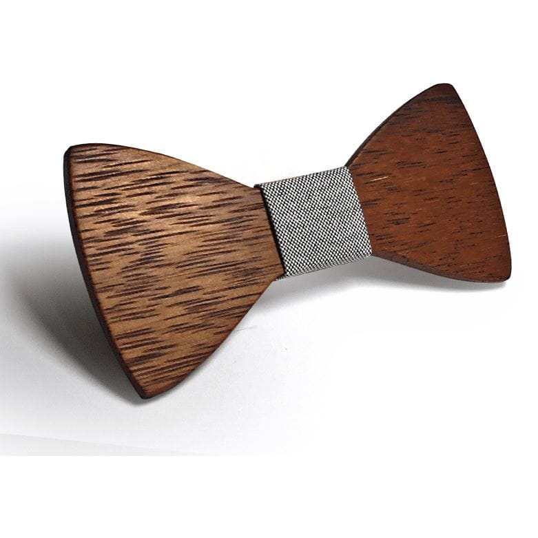 Dark Wood Grey Dot Fabric Adult Bow Tie Bow Ties Clinks Australia Dark Wood Grey Dot Fabric Adult Bow Tie 