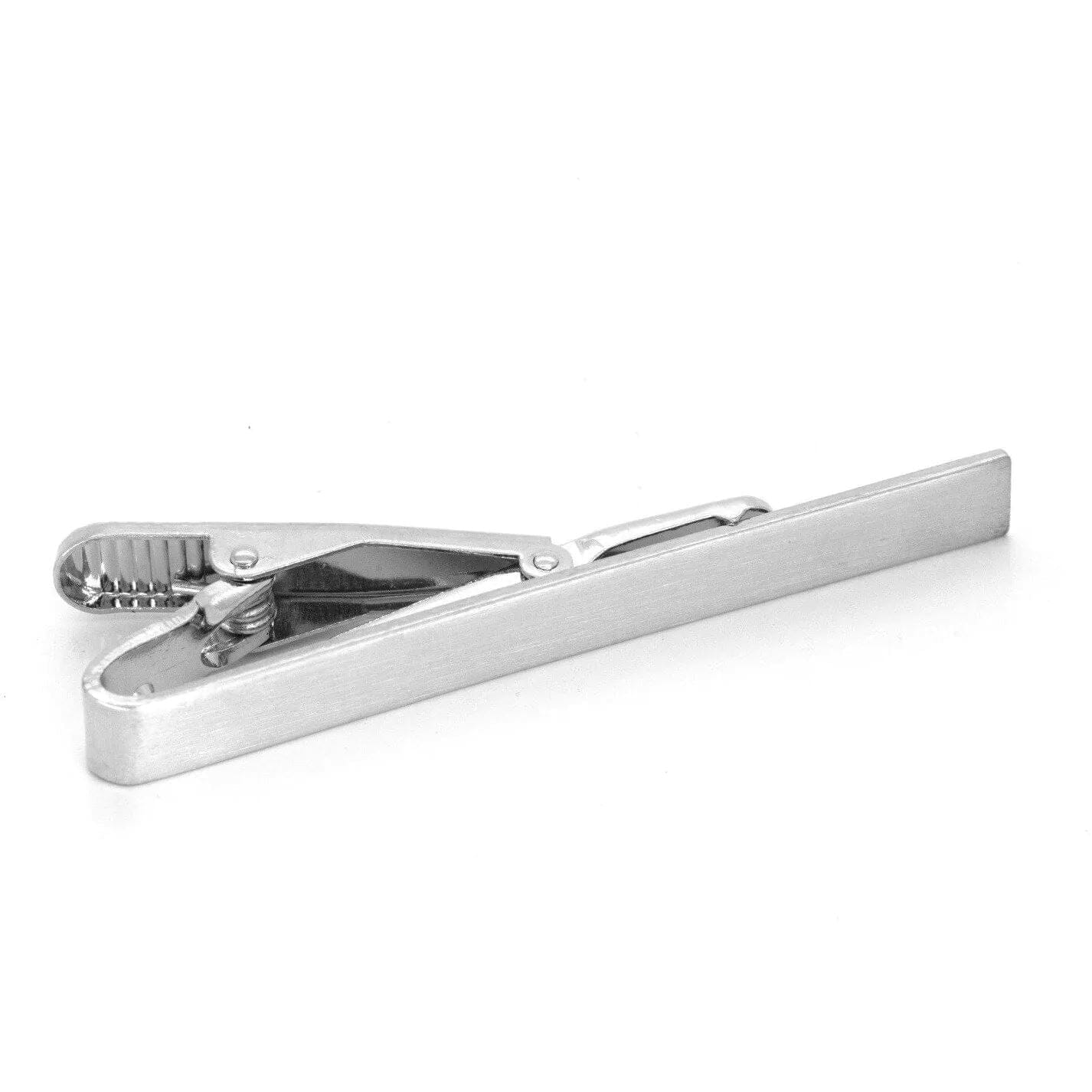 Brushed Silver Tie Clip Tie Bars Clinks 