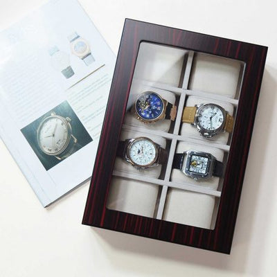Ebony Wooden Watch Box, 8 Watch Box, Cuffed Watch Box, Clinks Australia Watch Box, Ebony Watch Boxes on Cuffed, Australia Watch Box, Watch Storage Box, Watch Display Box, 8 Slots Watch Box, Watch Boxes for 8 , Ebony Watch Box, Wooden Watch Box, Ebony, CB5059, Clinks.com