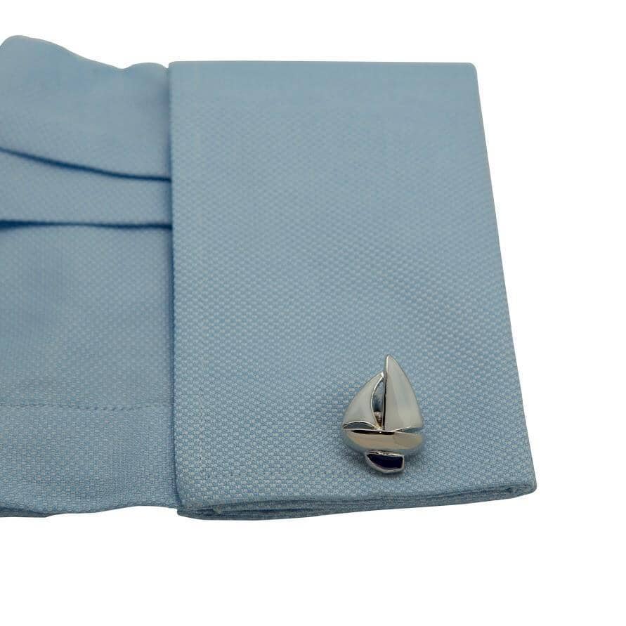 Blue White Sailing Ship Cufflinks Novelty Cufflinks Clinks Australia 