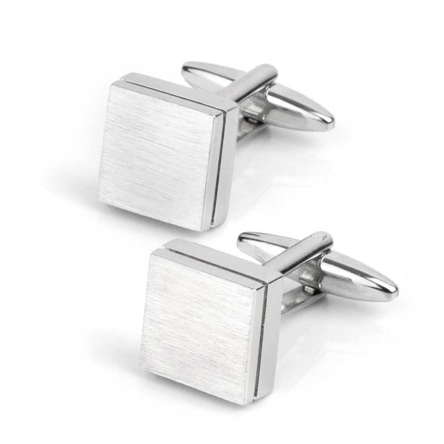 Brushed Square Silver Cufflinks Classic & Modern Cufflinks Clinks Australia 