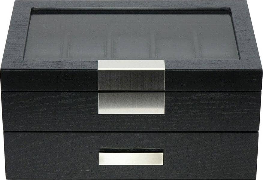 Black Wooden Watch Box for 20 Watches Watch Boxes Clinks 