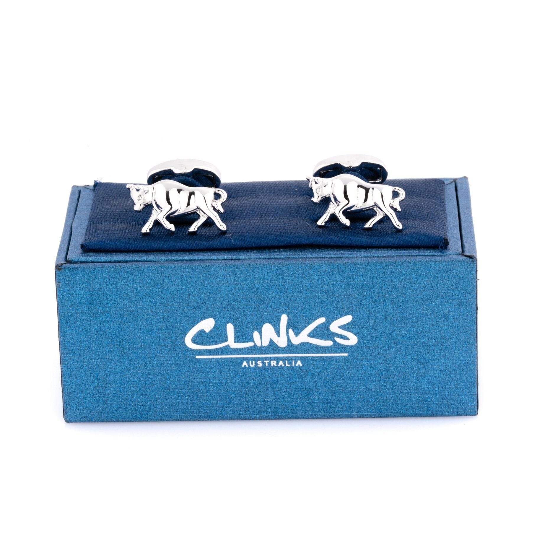 Charging Bull Silver Cufflinks Novelty Cufflinks Clinks Australia 
