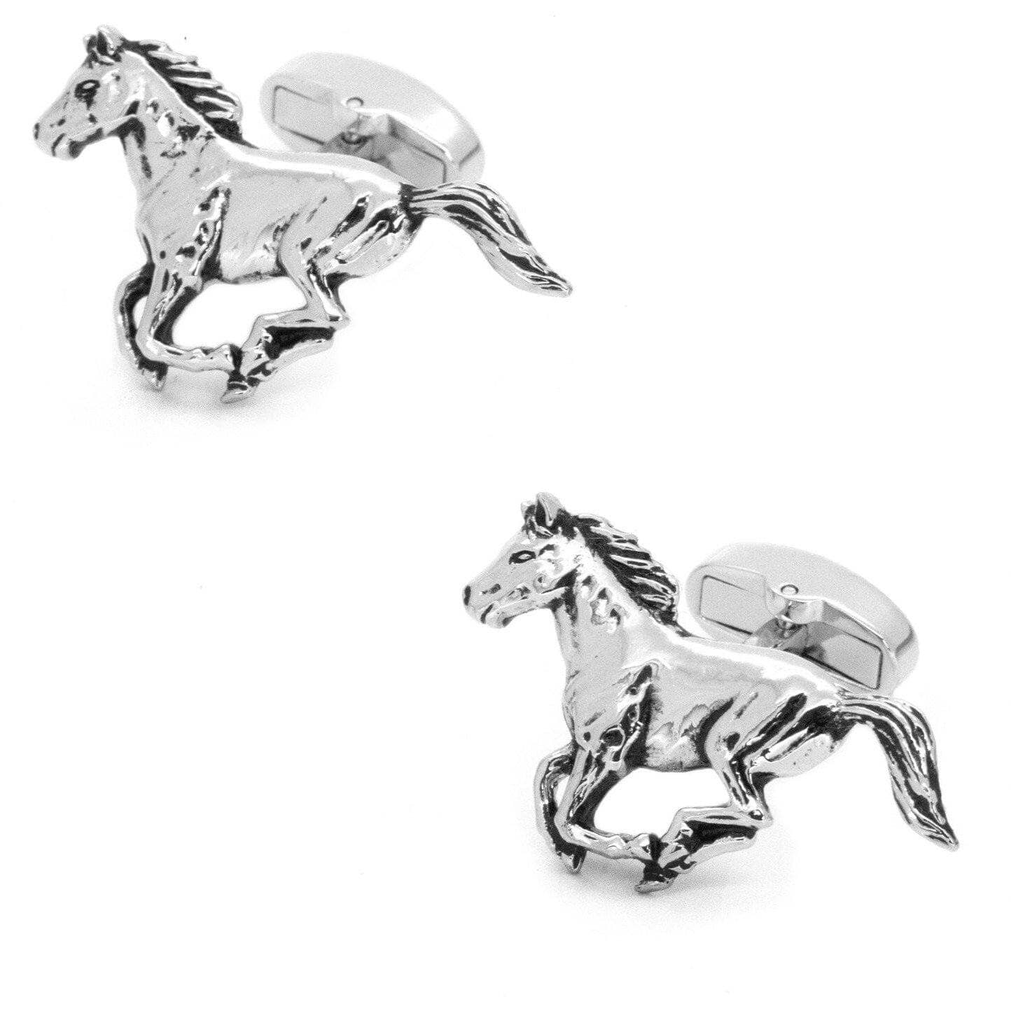 Silver Galloping Horses Cufflinks Novelty Cufflinks Clinks Australia 