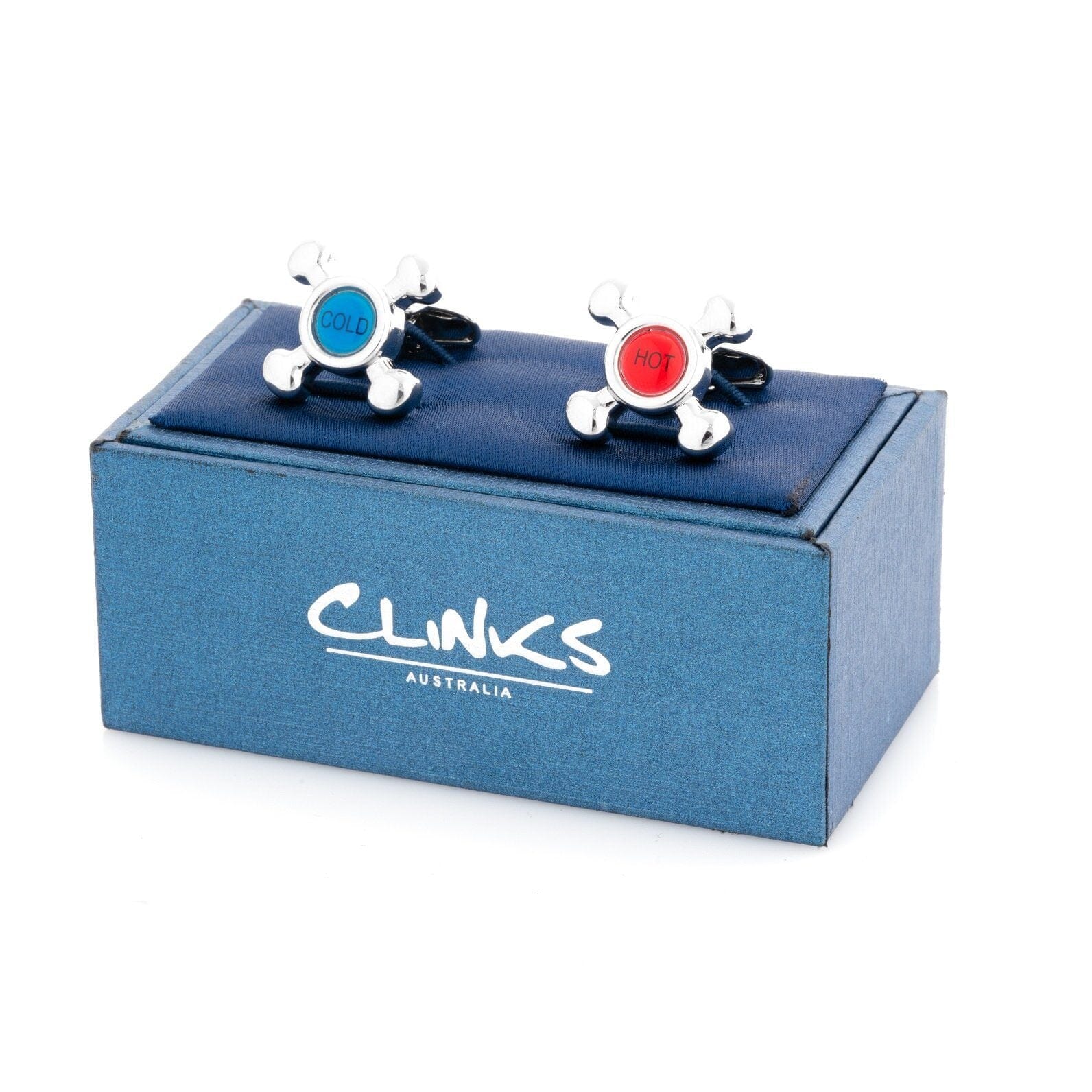 Red & Blue Hot & Cold Tap Cufflinks Novelty Cufflinks Clinks Australia 