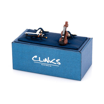 Colour Violin and Bow Cufflinks, Novelty Cufflinks, CL8021, Mens Cufflinks, Cufflinks, Cuffed, Clinks, Clinks Australia