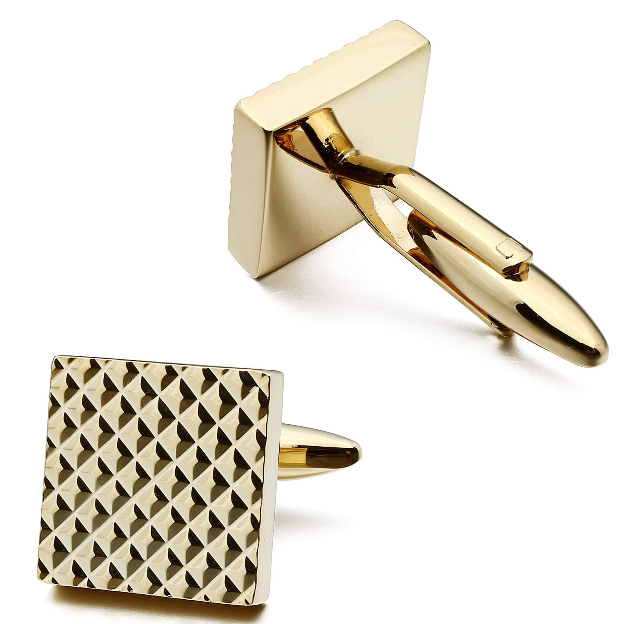 Textured Gold Square Cufflinks Classic & Modern Cufflinks Clinks Australia 