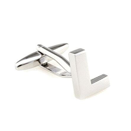 Silver Cut Out Initial Letter Cufflinks Classic & Modern Cufflinks Clinks Australia 