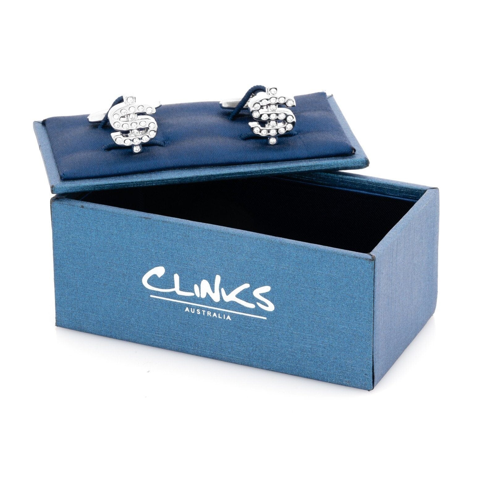 Silver Crystal $ Dollar Sign Cufflinks Novelty Cufflinks Clinks Australia 