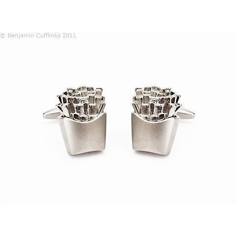 Chrome Fries or Chips Cufflinks Novelty Cufflinks Clinks Australia Chrome Fries or Chips Cufflinks 