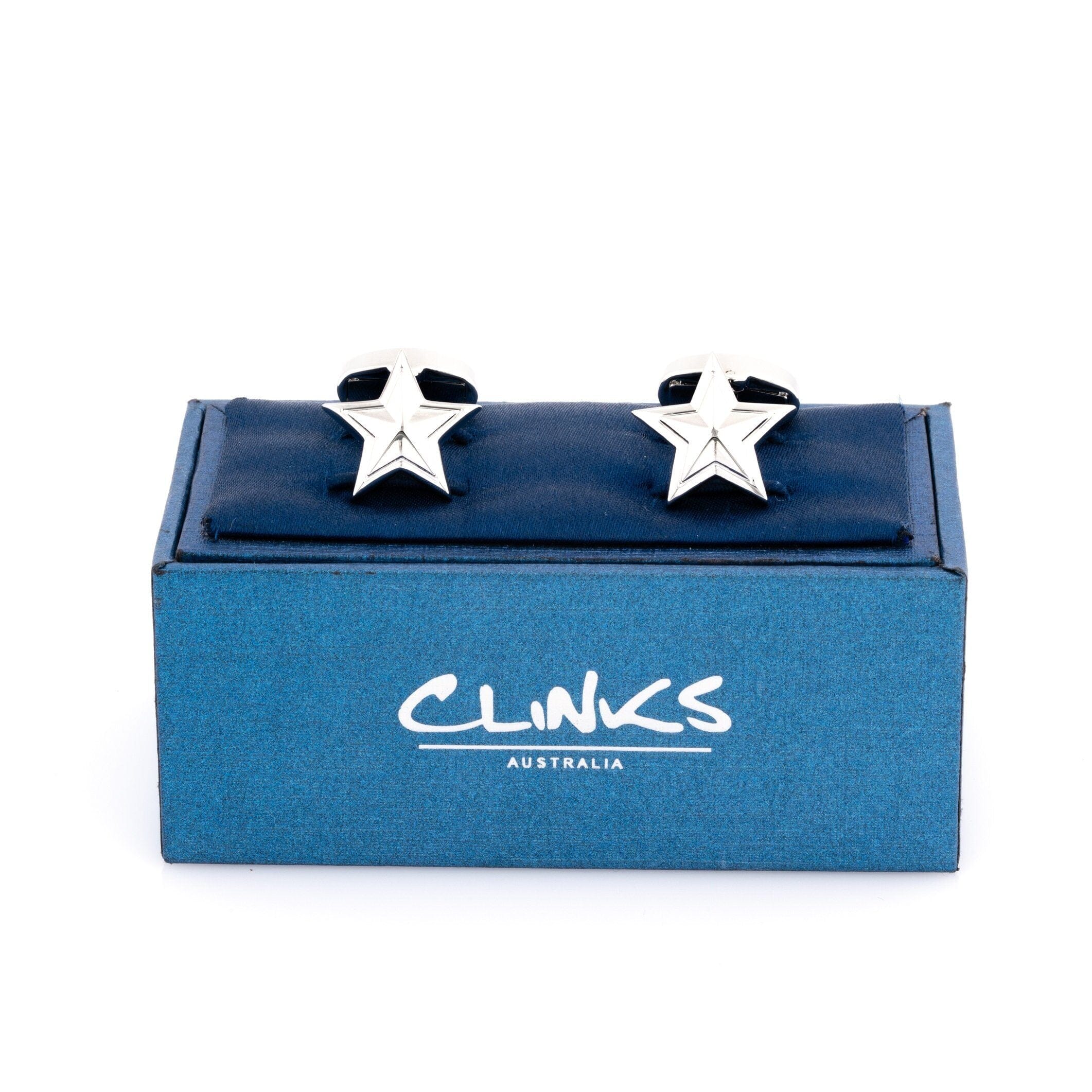 Silver Star Cufflinks Novelty Cufflinks Clinks Australia 