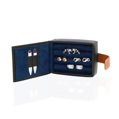 Real Leather Cufflink Wallet - Black