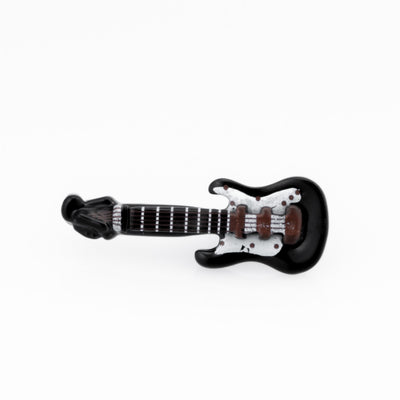 Black Electric Guitar Lapel Pin