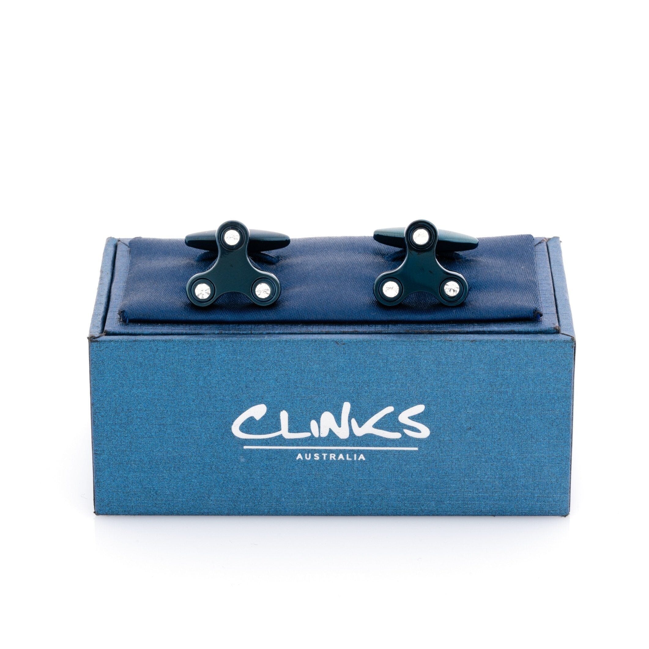 Blue Fidget Spinner Cufflinks Novelty Cufflinks Clinks Australia 