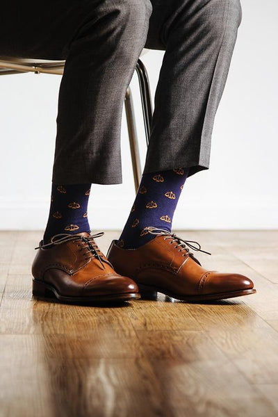 Tip the Scales Sock, Socks, Alynn Socks, Navy Blue, Carded Cotton, Nylon, Spandex, SK1012, Men's Socks, Socks for Men, Clinks.com