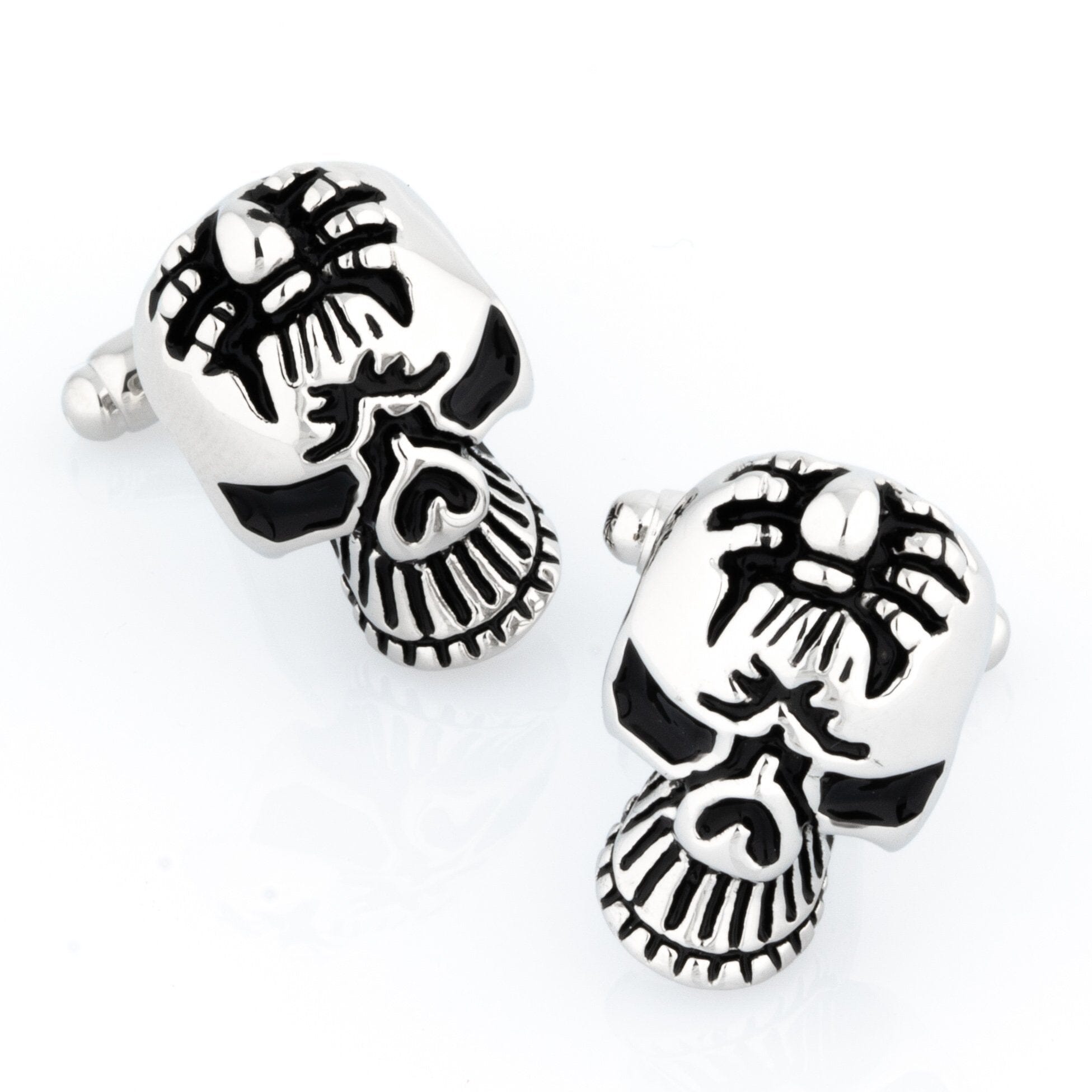 Skull with Spider Cufflinks Novelty Cufflinks Clinks Australia Skull with Spider Cufflinks 