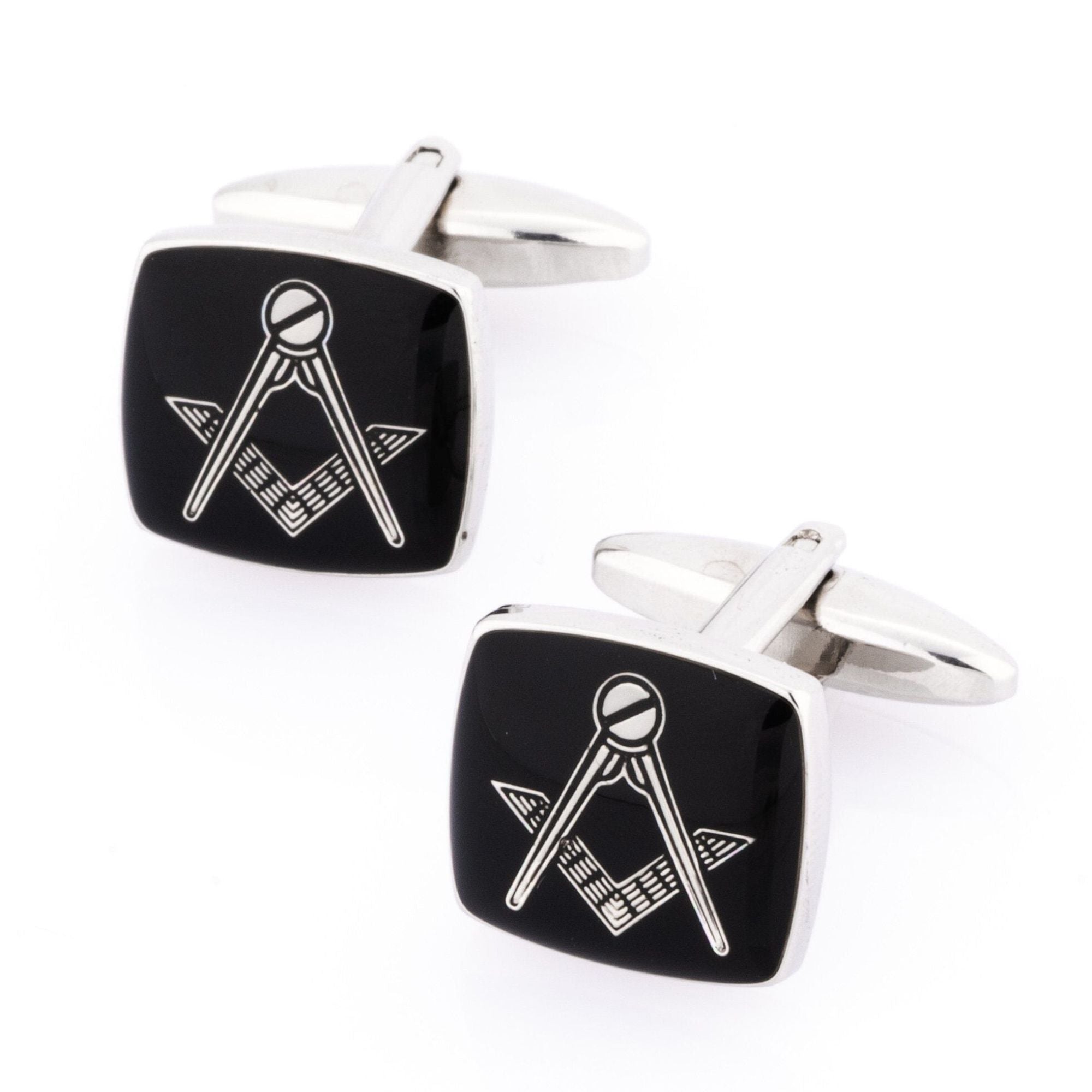 Freemason Masonic Black/Silver Cufflinks