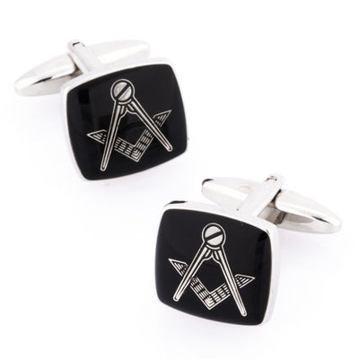 Freemason Masonic Black/Silver Cufflinks