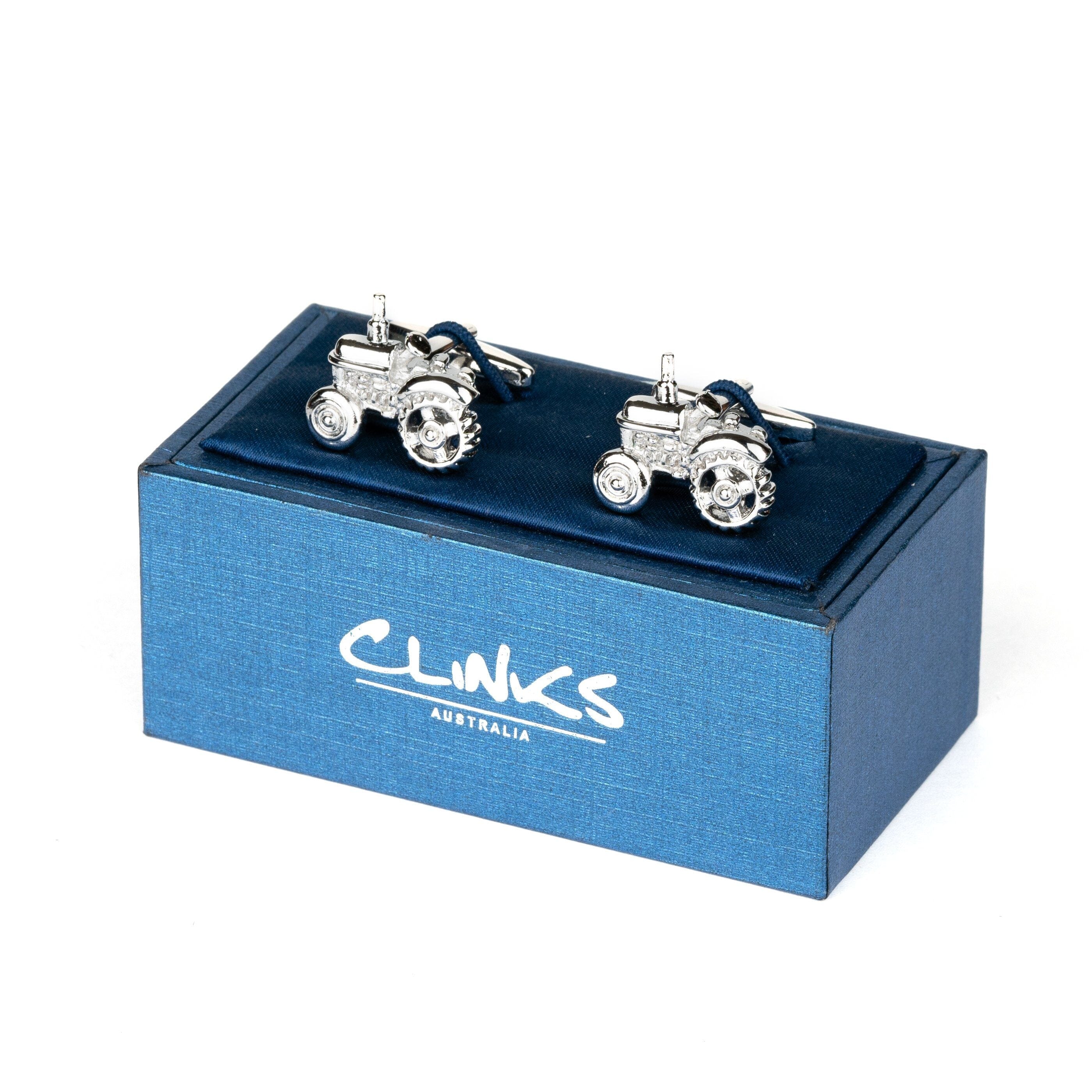 Silver Tractor Cufflinks Novelty Cufflinks Clinks Australia 