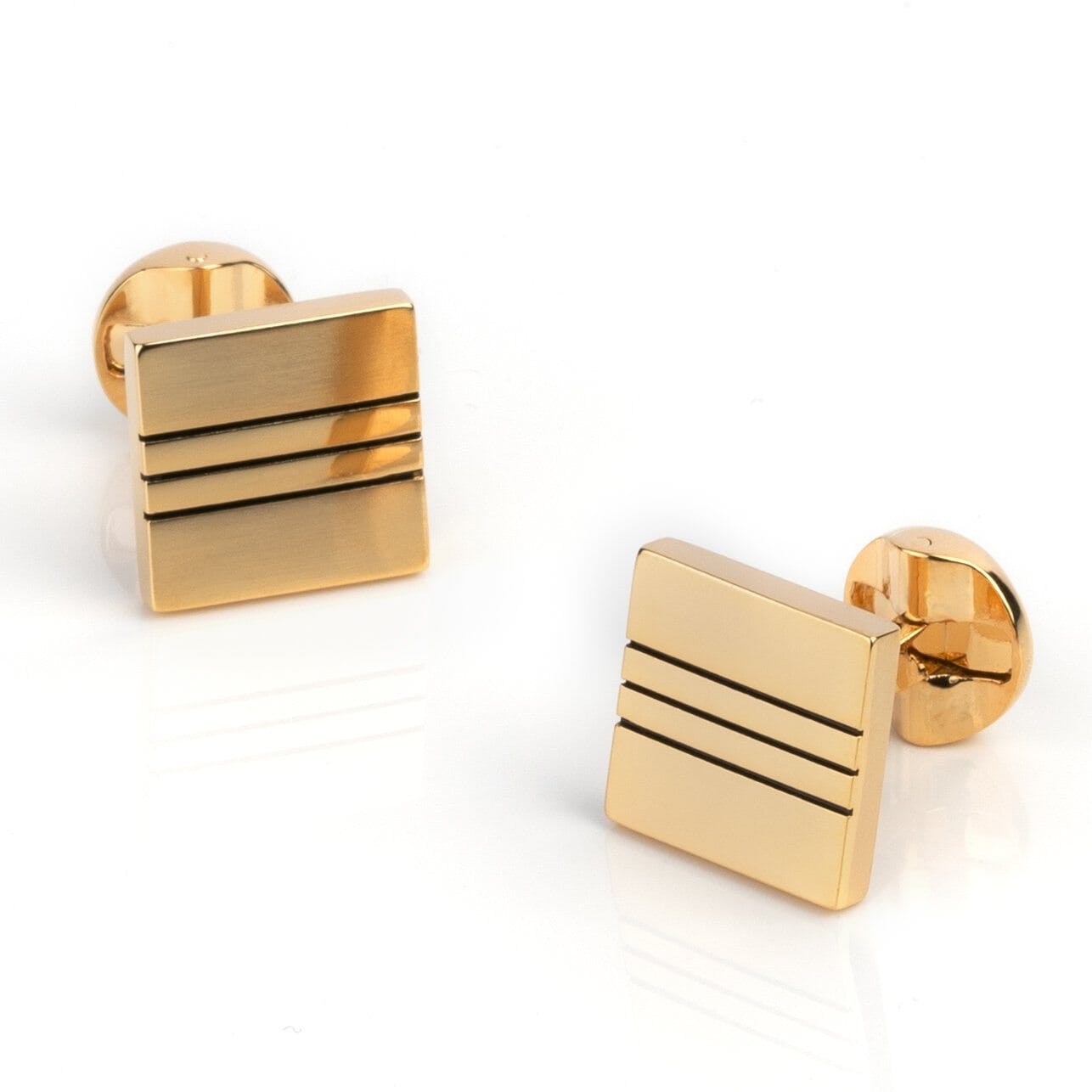 Classic Gold with Black Lines Cufflinks Classic & Modern Cufflinks Clinks Australia 