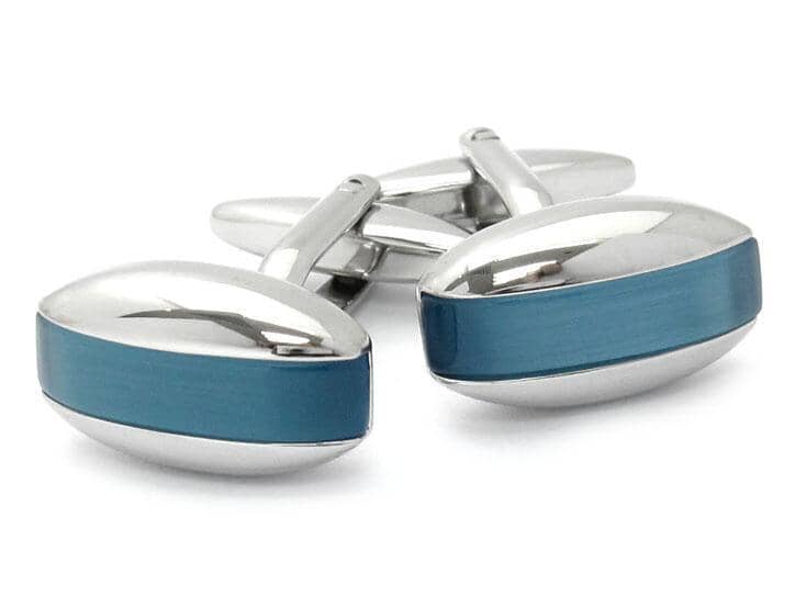Aqua Blue Cateye Cufflinks Classic & Modern Cufflinks Clinks Australia 